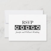 Daisy Border Moderne Réponse du Mariage RSVP (Dos)