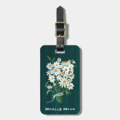 Daisy Bouquet Handpainted Gouache Custom Name Bagagelabel (Voorkant verticaal)