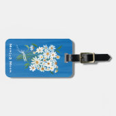 Daisy Bouquet Handpainted Gouache Custom Name Bagagelabel (Voorkant horizontaal)