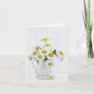 Daisy Bouquet met Butterfly Blank Note Kaart