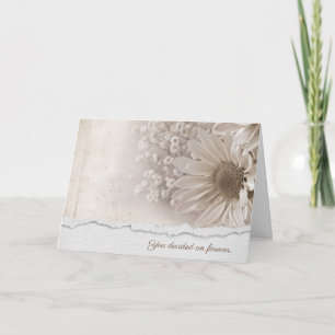 daisy bouquet met torn edge border kaart