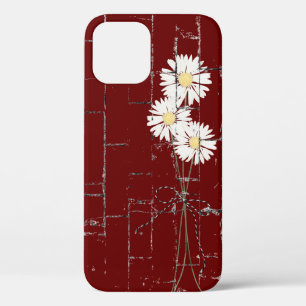 daisy bouquet op rode steen iPhone 12 hoesje