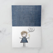 Daisy Bouquet over Denim Kaart (Binnen)