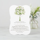 Daisy Bouquet White Wedding Invitation Kaart (Staand voorkant)