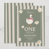 Daisy Boys Silly Goose Invitation à thème Annivers (Devant / Derrière)