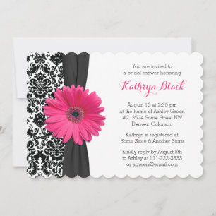 Daisy Bridal Shower Invitation Damask Gerber Kaart