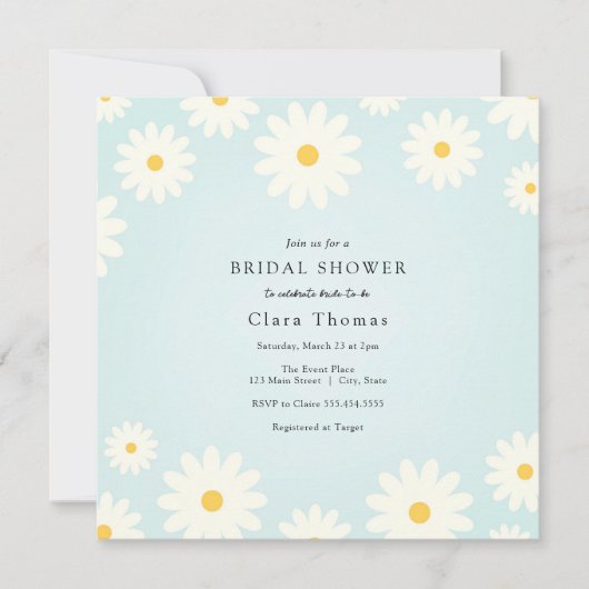 Daisy Bridal Shower Invitation Kaart (Voorkant)