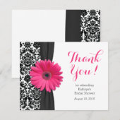 Daisy Bruidsfeest Dankjewelkaart | Damask Gerber Bedankkaart (Voorkant / Achterkant)