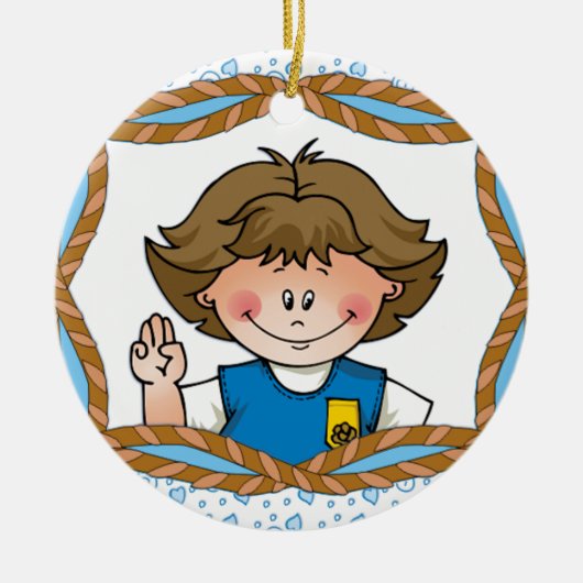 Daisy Brunette Keramisch Ornament (Voorkant)