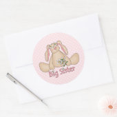 Daisy Bunny Big Sister Ronde Sticker (Envelop)