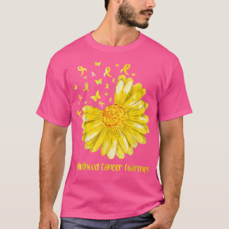Daisy Butterfly Gold Ribbon Childhood Cancer AWare T-shirt
