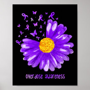 Daisy Butterfly Paars Ribbon Overdosering Bewustma Poster