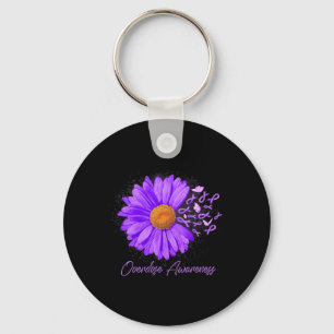 Daisy Butterfly Paarse Lint Overdosis Bewustzijn 4 Sleutelhanger