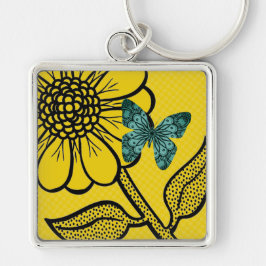 Daisy Butterfly Tropical Keyring Sleutelhanger