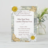Daisy Butterfly Wedding Invitation Kaart (Staand voorkant)
