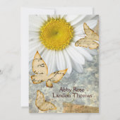 Daisy Butterfly Wedding Invitation Kaart (Achterkant)
