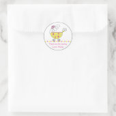 Daisy Carriage Baby Invitation of Favor Sticker (Tas)