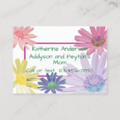 Daisy Carte de visite de la date de jeu de l'enfan (Dos)