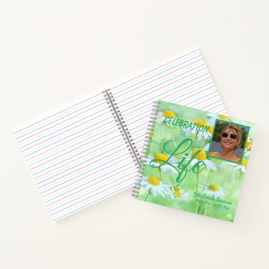 Daisy Celebration Of Life Photo Funeral Livre D'In (Intérieur)