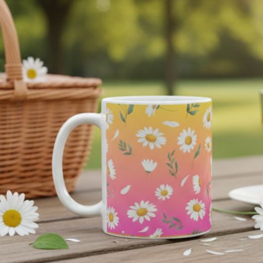 Daisy ceramic mug , Daisy coffee cups 