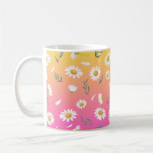 Daisy ceramic mug , Daisy coffee cups  (Gauche)