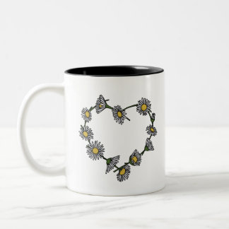 Daisy Chain Heart Tweekleurige Koffiemok