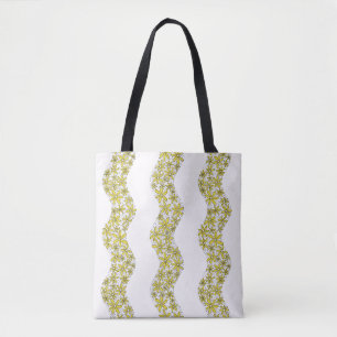 Daisy Chain Wiggly Flower Stripes geel Draagtas