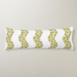 Daisy Chain Wiggly Flower Stripes geel Lichaamskussen