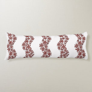 Daisy Chain Wiggly Flower Stripes rood Lichaamskussen