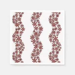 Daisy Chain Wiggly Flower Stripes rood Servet