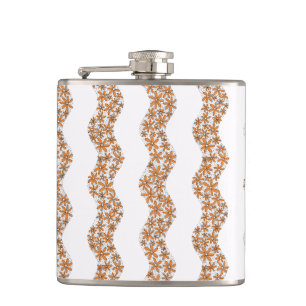 Daisy Chain Wiggly Flower Stripes sinaasappel Heupfles