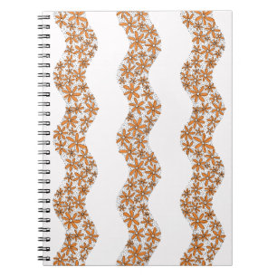 Daisy Chain Wiggly Flower Stripes sinaasappel Notitieboek