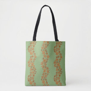 Daisy Chain Wiggly Flower Stripes sinaasappel op g Draagtas