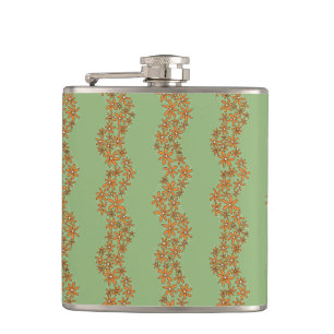 Daisy Chain Wiggly Flower Stripes sinaasappel op g Heupfles