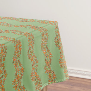 Daisy Chain Wiggly Flower Stripes sinaasappel op g Tafelkleed