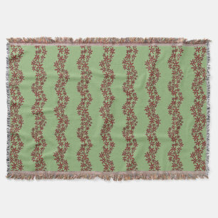 Daisy Chain Wiggly Flower Stripes wit op groen Deken