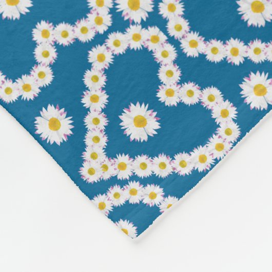  Daisy Chains op Blue, Fleece Blanket (Hoek)