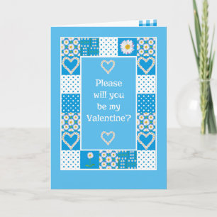 Daisy Chains Patchwork Wees alsjeblieft mijn Valen Feestdagen Kaart