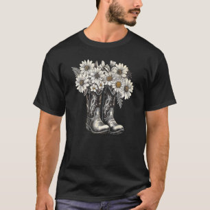 Daisy Cowboy Laarzen Cowgirl Westers Landelijk Boe T-shirt