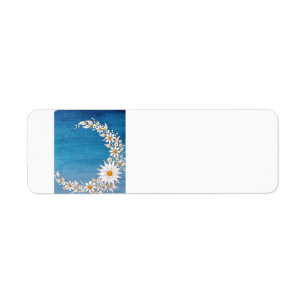 Daisy Crescent Moon Return-adreslabel Etiket