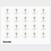 Daisy Cross Memorial Funeral Seed Packet Ronde Sticker (Vel)