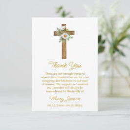 Daisy Cross Sympathy Thank You Card Bedankkaart