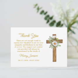Daisy Cross Sympathy Thank You Card Bedankkaart