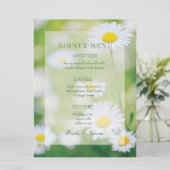 Daisy Daisies Fleur Floral Summer Mariage Menu (Debout devant)