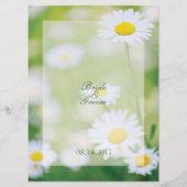 Daisy Daisies Fleur Floral Summer Mariage Menu (Dos)