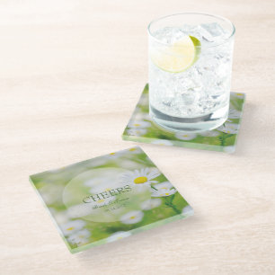 Daisy Daisies Flower Floral Summer Wedding Cheers Glazen Onderzetter