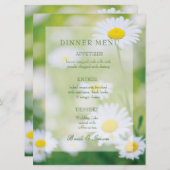 Daisy Daisies Flower Floral Summer Wedding Menu (Voorkant / Achterkant)