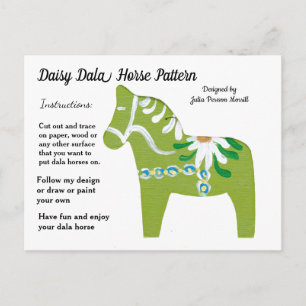 Daisy Dala Horse Pattern om te delen Feestdagenkaart