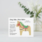 Daisy Dala Horse Pattern om te delen Feestdagenkaart (Staand voorkant)