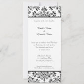 Daisy Damask Black White Custom Wedding Invitation (Dos)